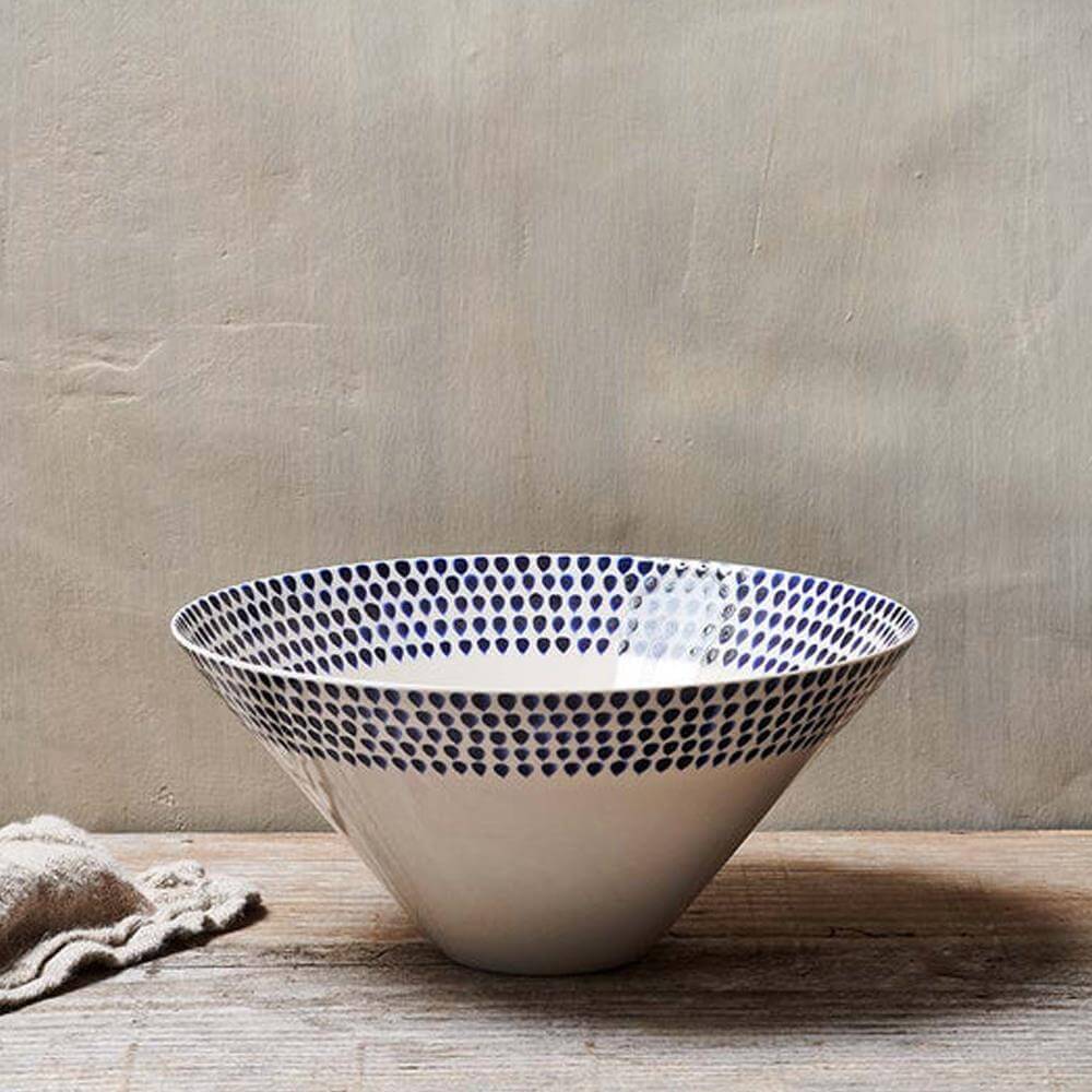 Nkuku Indigo Drop Large Serving Bowl